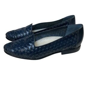 Trotters Navy Woven Loafers